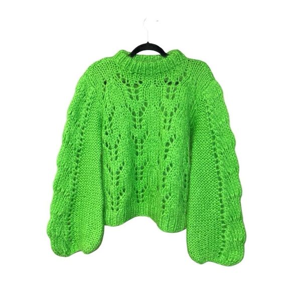 GANNI THE JULLIARD MOHAIR PULLOVER - CLASSIC GREEN Sweater Large - Picture 7 of 14